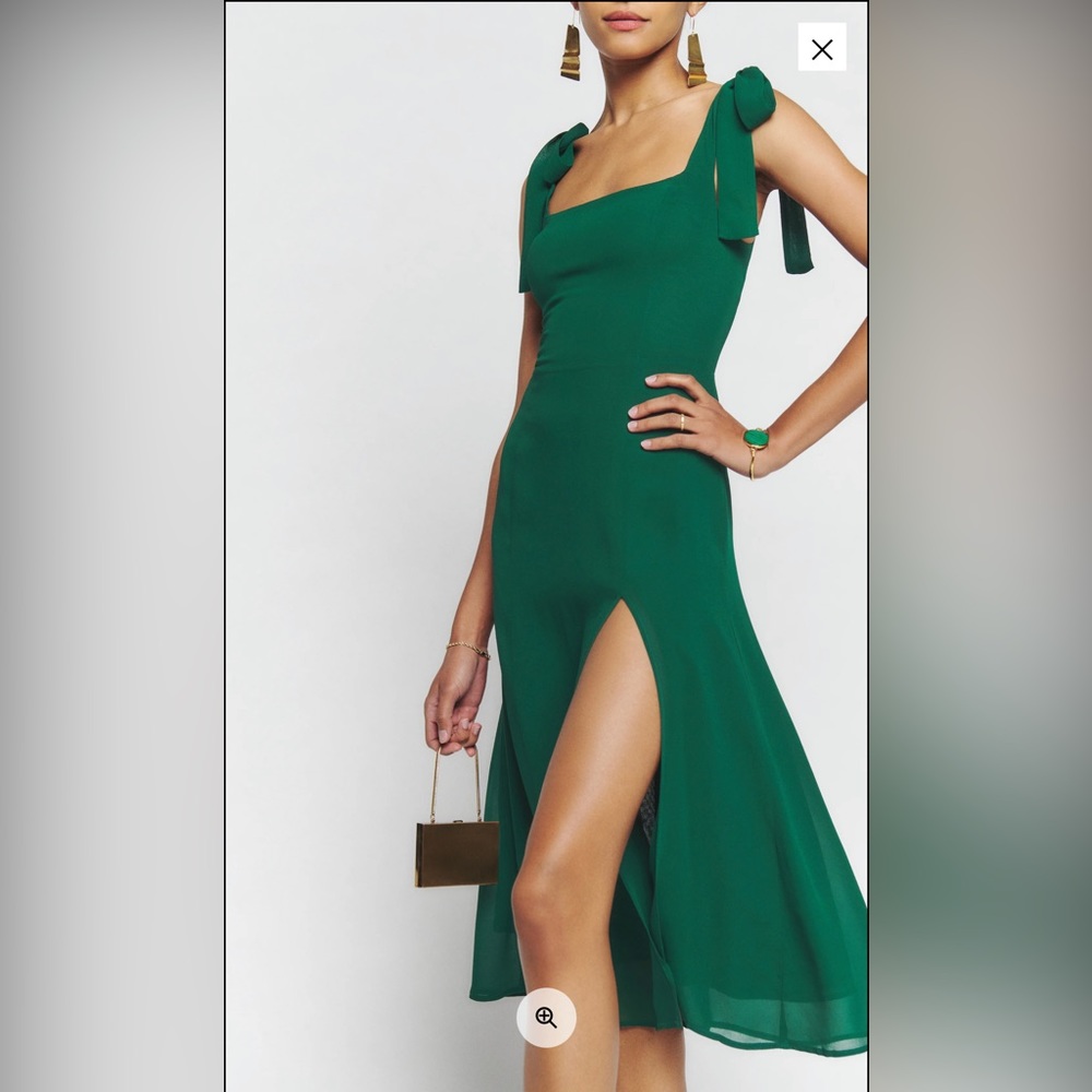 Reformation Twilight Petite Dress in Emerald